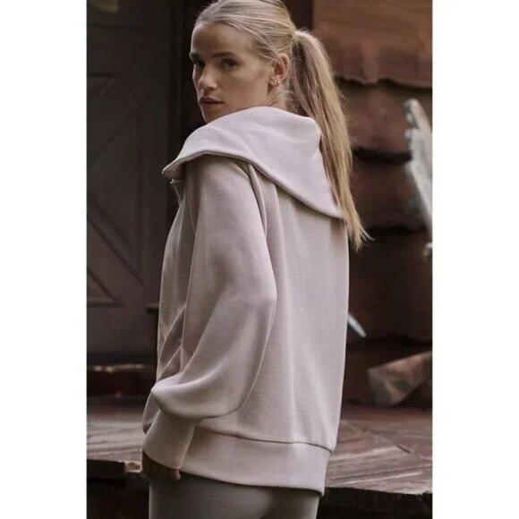 VARLEY Vine Ottoman Half Zip Pullover in Beige Size Large - Picture 11 of 12